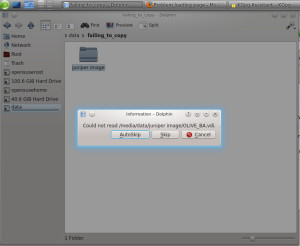 could not copy to external drive KDE